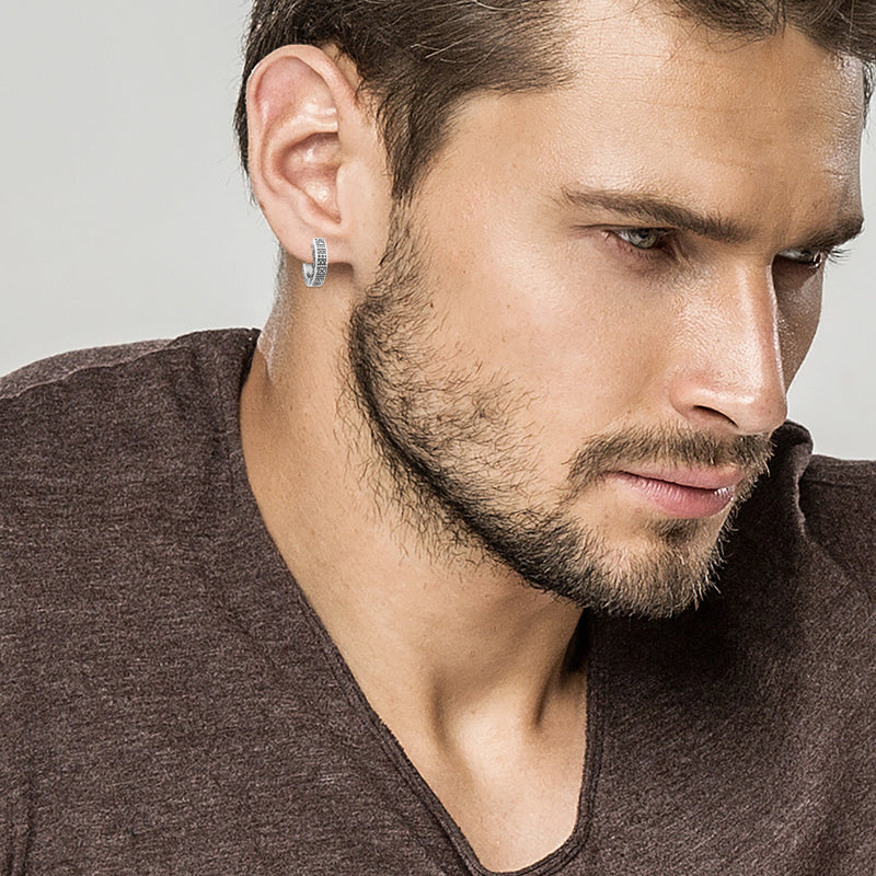 Boucle d'oreille homme argent Paul Jovelio 2