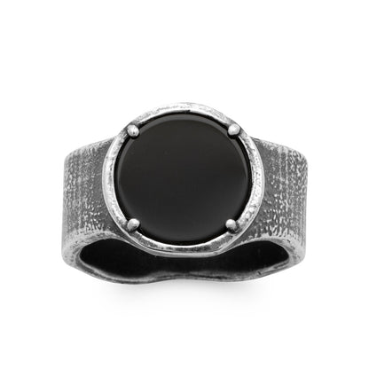 Chevalière homme argent onyx Claudio Jovelio 2