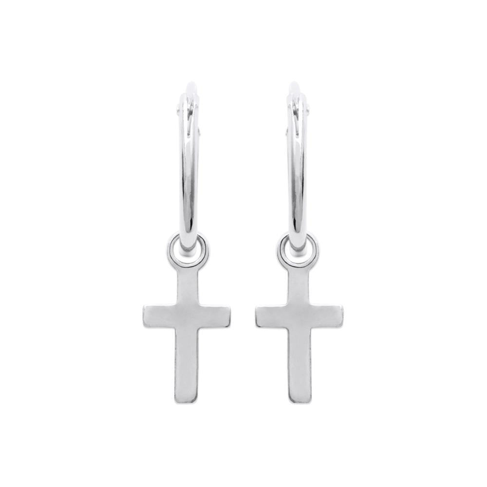 Boucles d'oreilles homme croix argent 925 Jovelio