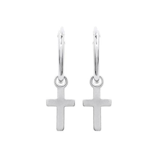 Boucles d'oreilles homme croix argent 925 Jovelio