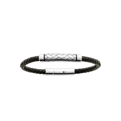 Bracelet homme Emmanuel - Cuir et acier inoxydable