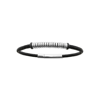 Bracelet homme Lucien - Cuir et acier inoxydable