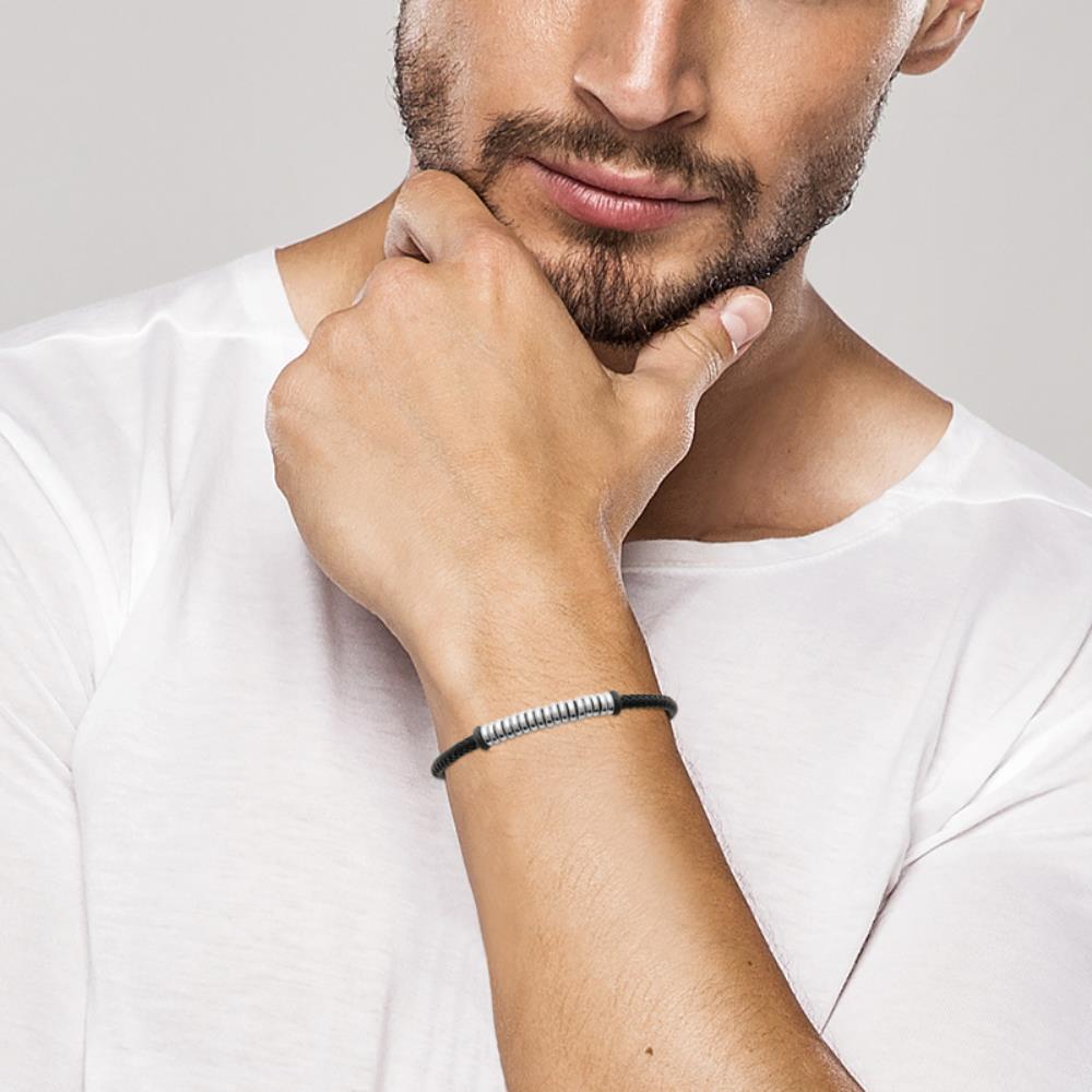 Bracelet homme Lucien - Cuir et acier inoxydable