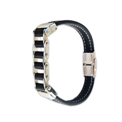 Bracelet homme Bastien - Cuir et acier inoxydable