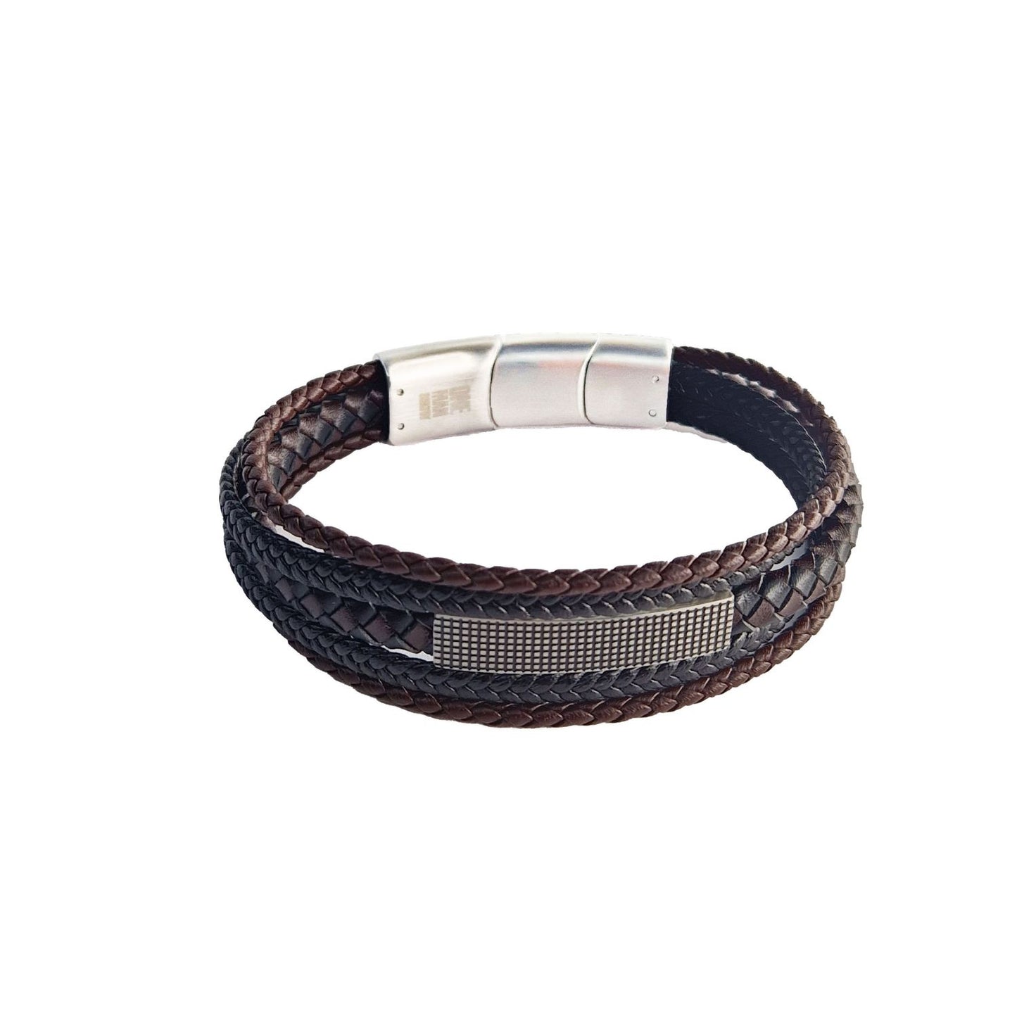 Bracelet tressé cuir homme noir Gaston Jovelio