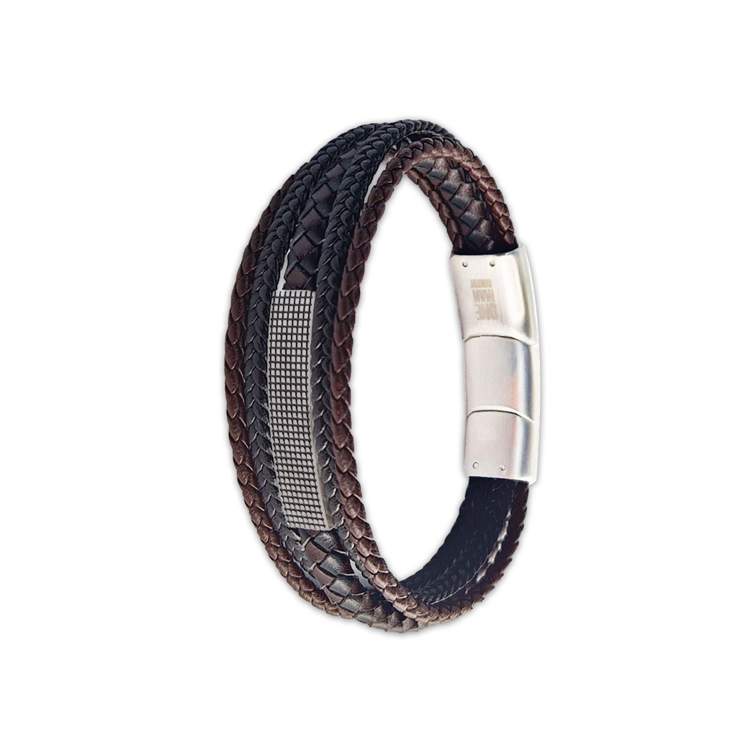 Bracelet tressé cuir homme noir Gaston Jovelio 3