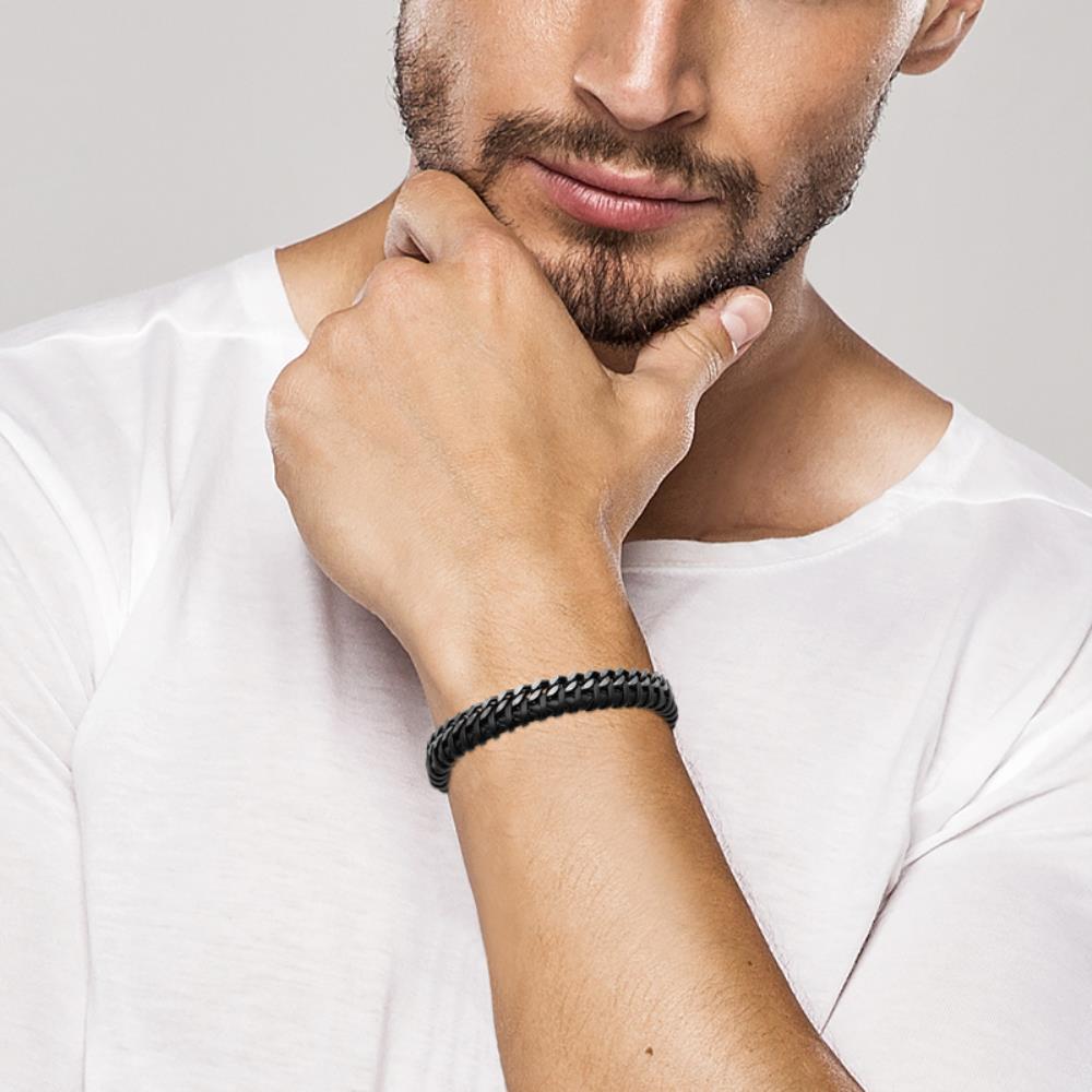 Bracelet homme Gerard - Cuir et acier inoxydable