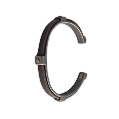 Bracelet jonc homme cuir marron foncé Joseph Jovelio 3