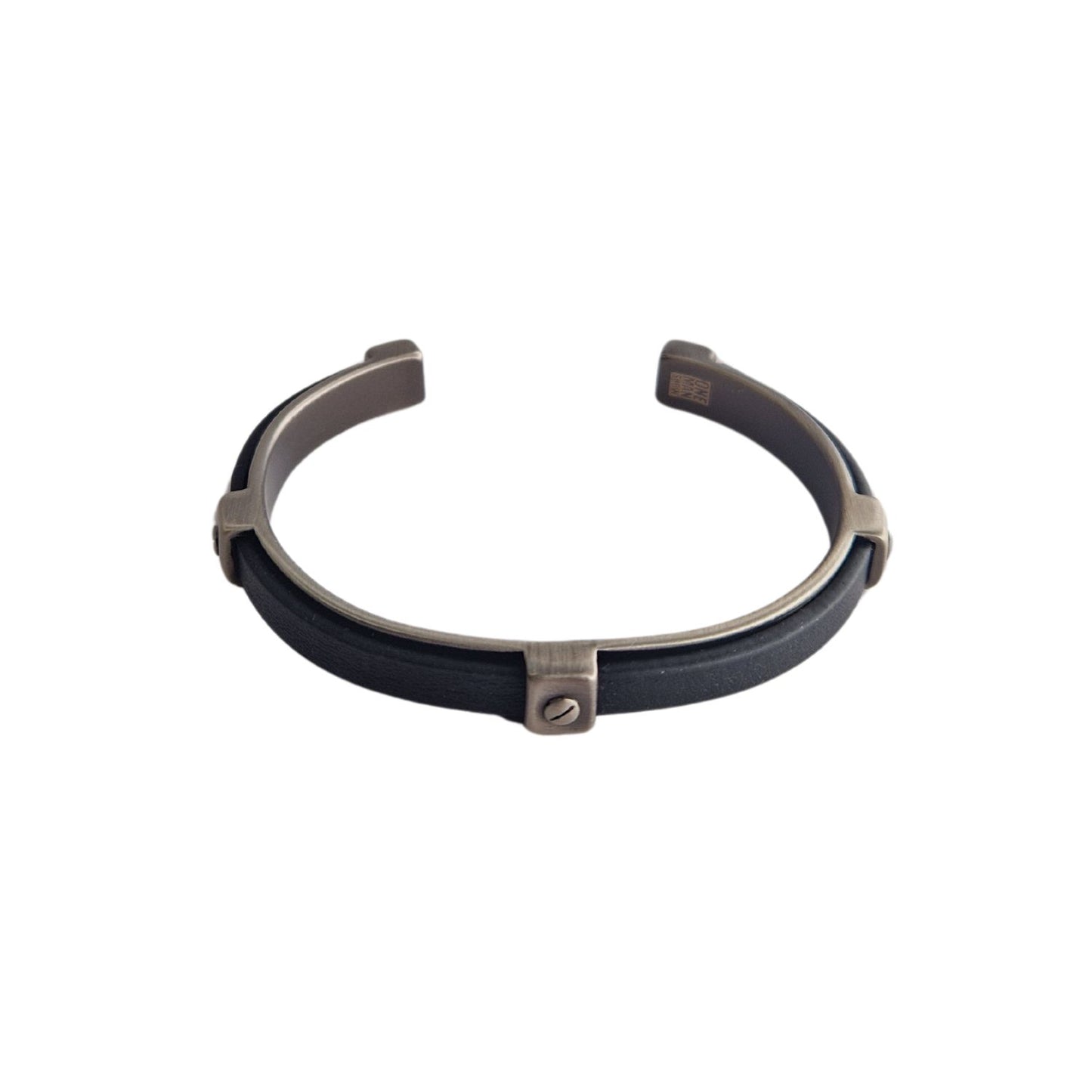 Bracelet jonc homme cuir noir Joseph Jovelio