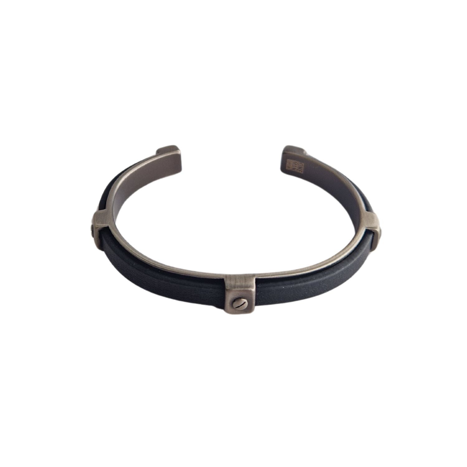 Bracelet jonc homme cuir noir Joseph Jovelio