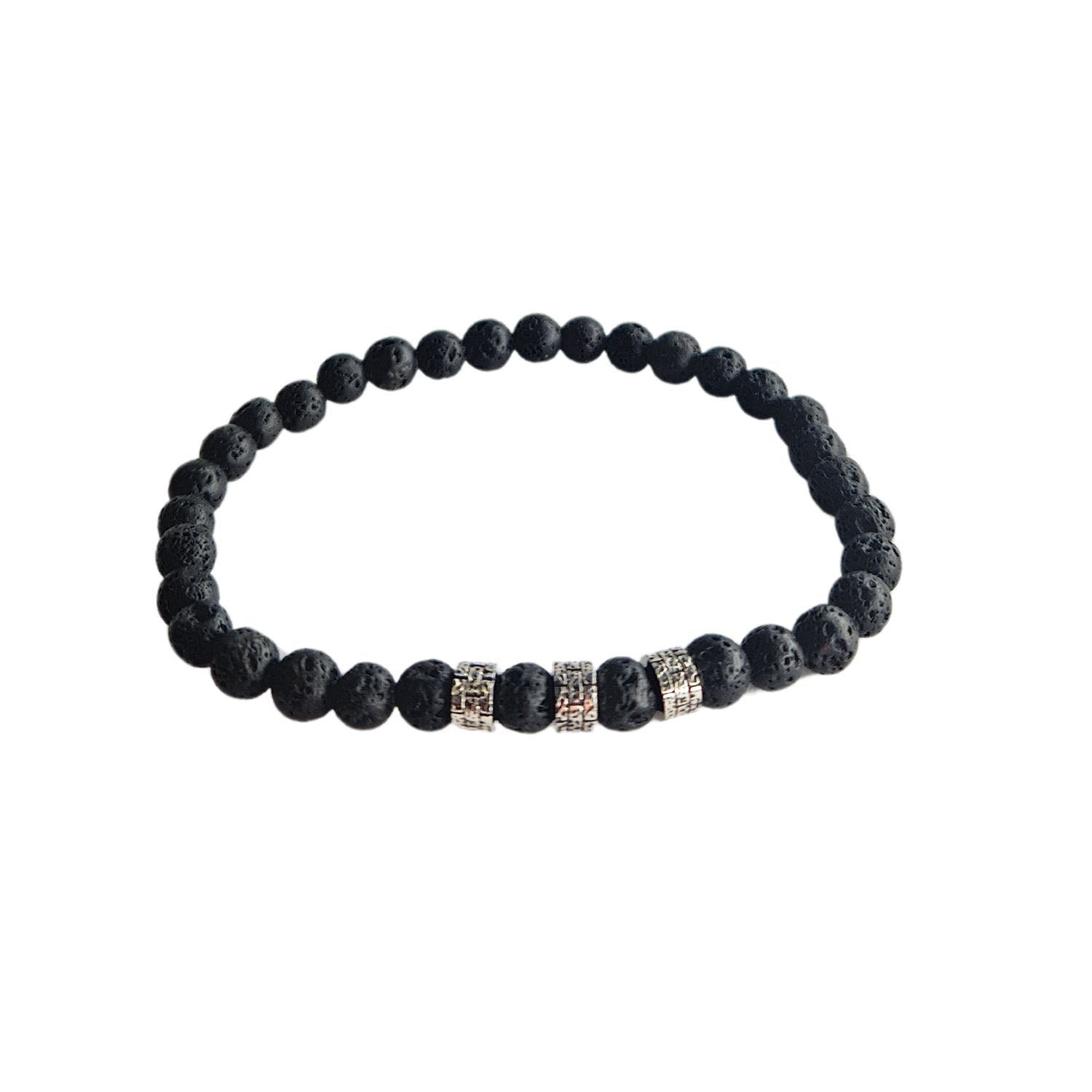 Bracelet pierre naturelle pierre de lave noir Julien Jovelio