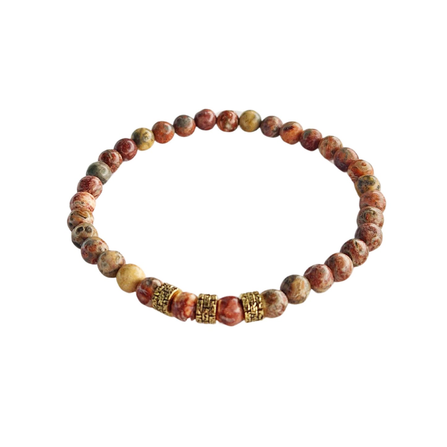 Bracelet pierre naturelle jaspe rouge Julien Jovelio