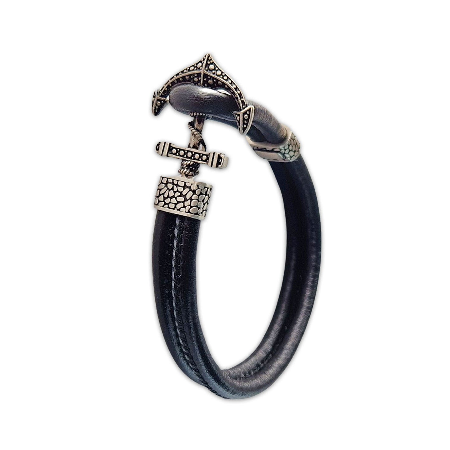 Bracelet ancre marine homme noir Paolo Jovelio 3