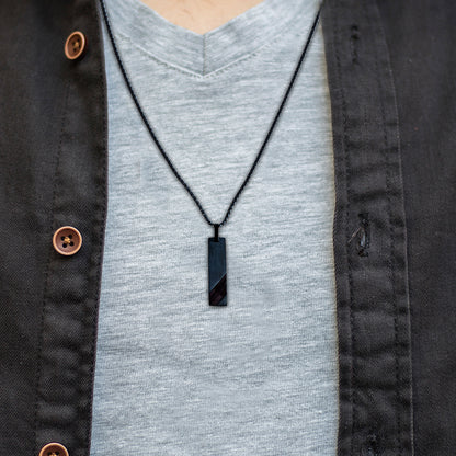 Collier homme pendentif bleu acier inoxydable Lucas Jovelio 2