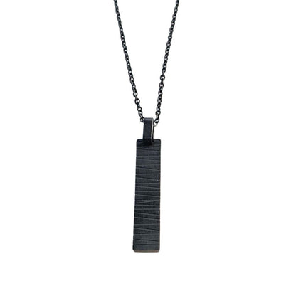 Collier homme pendentif noir acier inoxydable Simon Jovelio